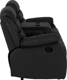 Seconique Roma 3+2 Recliner Suite - Black Faux Leather - thumbnail 6