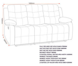 Seconique Roma 3+2 Recliner Suite - Black Faux Leather - thumbnail 9