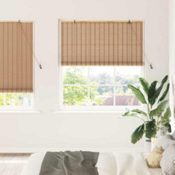 Berkfield Modern Window Blinds & Shades Manual Light Brown 150 X 220 Cm Bamboo - thumbnail 2