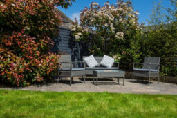 Sh&g Heaton 4 Seater Sofa Set - 4 Piece Table, Chairs & Sofa - Steel & Grey Rattan With Grey Cushions - Indoor & Outdoor - thumbnail 4