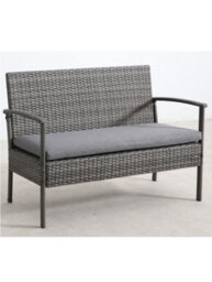 Sh&g Heaton 4 Seater Sofa Set - 4 Piece Table, Chairs & Sofa - Steel & Grey Rattan With Grey Cushions - Indoor & Outdoor - thumbnail 8