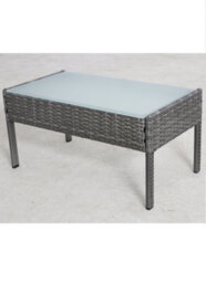 Sh&g Heaton 4 Seater Sofa Set - 4 Piece Table, Chairs & Sofa - Steel & Grey Rattan With Grey Cushions - Indoor & Outdoor - thumbnail 6