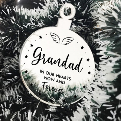 Red Ocean Grandad Memorial Gift Mirror Acrylic Christmas Tree Decoration - image 1