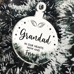 Red Ocean Grandad Memorial Gift Mirror Acrylic Christmas Tree Decoration - thumbnail 1