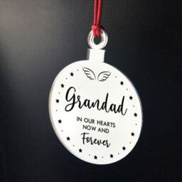 Red Ocean Grandad Memorial Gift Mirror Acrylic Christmas Tree Decoration - thumbnail 2