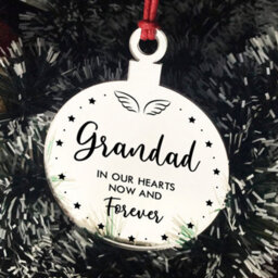 Red Ocean Grandad Memorial Gift Mirror Acrylic Christmas Tree Decoration - thumbnail 3