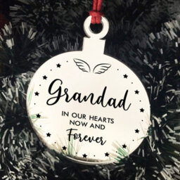 Red Ocean Grandad Memorial Gift Mirror Acrylic Christmas Tree Decoration - thumbnail 6