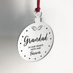 Red Ocean Grandad Memorial Gift Mirror Acrylic Christmas Tree Decoration - thumbnail 4