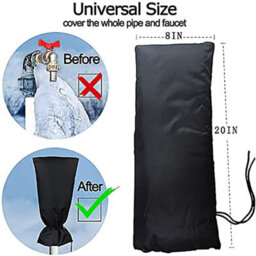 Outdoor Faucet Cover Socks For Winter Frost Protection, 19 L X 8.26 W. Large Covers. - thumbnail 3