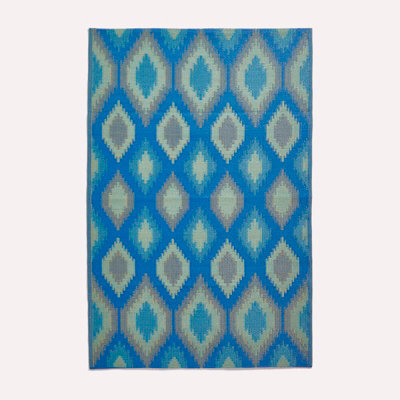 Homescapes Amber Ikat Green & Blue Outdoor Rug, 240 X 300 Cm - image 1