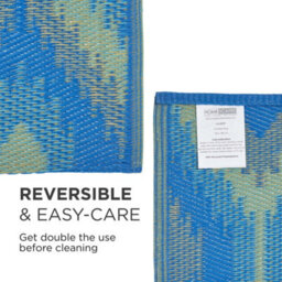 Homescapes Amber Ikat Green & Blue Outdoor Rug, 240 X 300 Cm - thumbnail 6