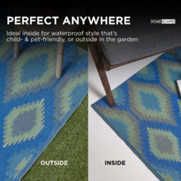 Homescapes Amber Ikat Green & Blue Outdoor Rug, 240 X 300 Cm - thumbnail 5