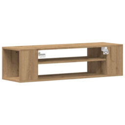 Berkfield Modern Wall Mounted Tv Cabinet In Artisan Oak - 100X30X26.5 Cm, Made From Engineered Wood - thumbnail 5