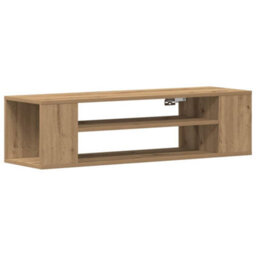 Berkfield Modern Wall Mounted Tv Cabinet In Artisan Oak - 100X30X26.5 Cm, Made From Engineered Wood - thumbnail 1