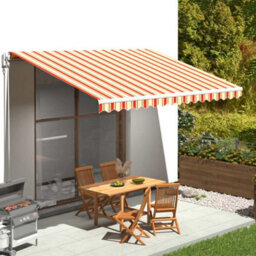 Berkfield Replacement Fabric For Awning Yellow And Orange 4.5X3 M