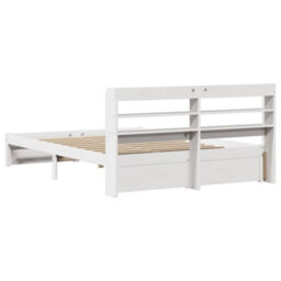 Berkfield Bed Frame With Headboard Without Mattress White 150X200 Cm King Size - thumbnail 8
