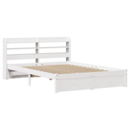 Berkfield Bed Frame With Headboard Without Mattress White 150X200 Cm King Size - thumbnail 3