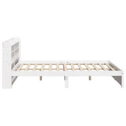 Berkfield Bed Frame With Headboard Without Mattress White 150X200 Cm King Size - thumbnail 7