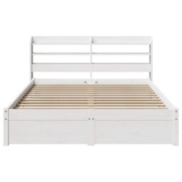Berkfield Bed Frame With Headboard Without Mattress White 150X200 Cm King Size - thumbnail 4