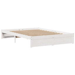 Berkfield Bed Frame With Headboard Without Mattress White 150X200 Cm King Size - thumbnail 5