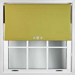 Furnished Blackout Roller Blinds With Triple Round Eyelets & Metal Fittings - Green (W)60Cm (L)165Cm