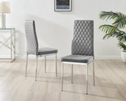 Furniturebox Uk 6X Milan Cappuccino Beige Hatched Faux Leather Dining Chairs Silver Legs - thumbnail 2