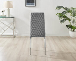 Furniturebox Uk 6X Milan Cappuccino Beige Hatched Faux Leather Dining Chairs Silver Legs - thumbnail 6