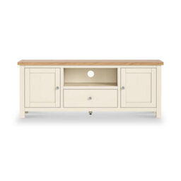 Farro Xl Cream 150Cm Tv Unit - Fully Assembled - Painted With Oak Top By Roseland Furniture - thumbnail 3