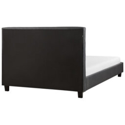Beliani Bed Fabric La Rochelle 140 X 200 Cm (Eu Double) Dark Grey - thumbnail 6