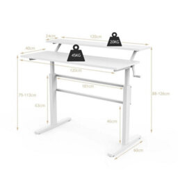 2 Tier Adjustable Standing Desk Home Office Sit To Stand Workstation - thumbnail 2