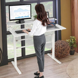 2 Tier Adjustable Standing Desk Home Office Sit To Stand Workstation - thumbnail 1