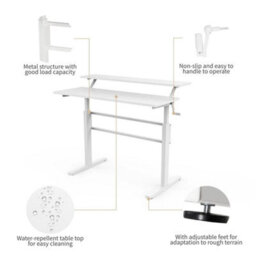 2 Tier Adjustable Standing Desk Home Office Sit To Stand Workstation - thumbnail 3