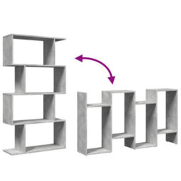 Berkfield Room Divider Bookcase 4-Tier Concrete Grey 70X24X129 Cm Engineered Wood - thumbnail 8