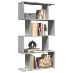 Berkfield Room Divider Bookcase 4-Tier Concrete Grey 70X24X129 Cm Engineered Wood