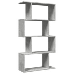 Berkfield Room Divider Bookcase 4-Tier Concrete Grey 70X24X129 Cm Engineered Wood - thumbnail 7