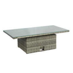 Pelias - Rattan Corner Sofa Set With Rising Table - 8 Seater, Grey Rattan Garden Set With Weatherproof Cushions - thumbnail 8
