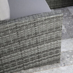 Pelias - Rattan Corner Sofa Set With Rising Table - 8 Seater, Grey Rattan Garden Set With Weatherproof Cushions - thumbnail 5