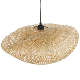 Wyld And Coco Elora Bamboo Pendant Lamp With Woven Shade Light Brown - W62 X H115Cm, Bohemian Ceiling Light - thumbnail 5
