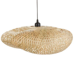 Wyld And Coco Elora Bamboo Pendant Lamp With Woven Shade Light Brown - W62 X H115Cm, Bohemian Ceiling Light - thumbnail 1