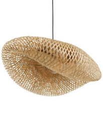 Wyld And Coco Elora Bamboo Pendant Lamp With Woven Shade Light Brown - W62 X H115Cm, Bohemian Ceiling Light - thumbnail 3