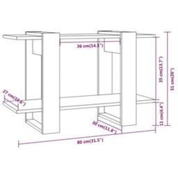 Vidaxl Book Cabinet/room Divider Smoked Oak 80X30X51 Cm Book Cabinets - thumbnail 9