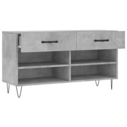 Berkfield Industrial Shoe Bench Concrete Grey 102X35X55 Cm Engineered Wood - thumbnail 5