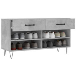 Berkfield Industrial Shoe Bench Concrete Grey 102X35X55 Cm Engineered Wood - thumbnail 4