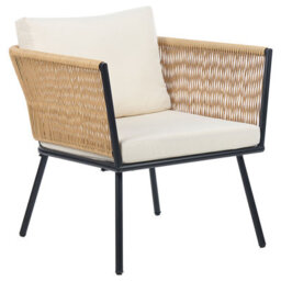 Beliani Bistro Set With Cushions Gargano Pe Rattan Natural - thumbnail 4