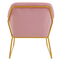 Orsina Sleek Pink Velvet Powder Gold Armchair, Easy Care Velvet Chairs, Indoor Dining With Velvet Dining Chair - thumbnail 4