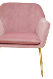 Orsina Sleek Pink Velvet Powder Gold Armchair, Easy Care Velvet Chairs, Indoor Dining With Velvet Dining Chair - thumbnail 9