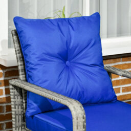 Outsunny Pe Rattan Garden Sofa Set W/ 2 Chairs & 72 L Storage Table, Blue - thumbnail 8