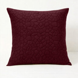 Ameha Burgundy Embossed Pebbles Velvet Cushion Cover, 18X18 Inch, Ultra Soft, Breathable & Hypoallergenic