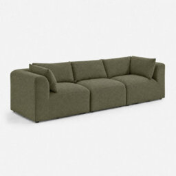 Furniturebox Uk Drift Green Boucle Fabric 3 Seater Modular Sofa - thumbnail 6