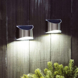 (Pack Of 2) Solar Wall Led Lights Stainless Steel Waterproof Security Lights Steel Wall Sconce Security Led Lamp Wireless Outdoor - thumbnail 2